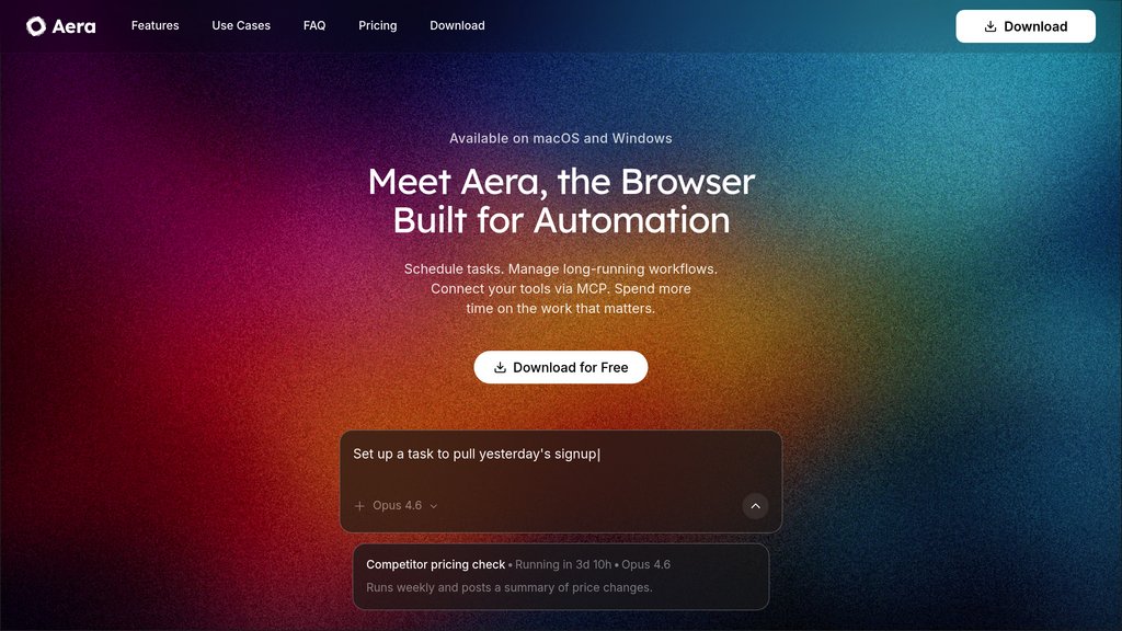 Aera Browser screenshot