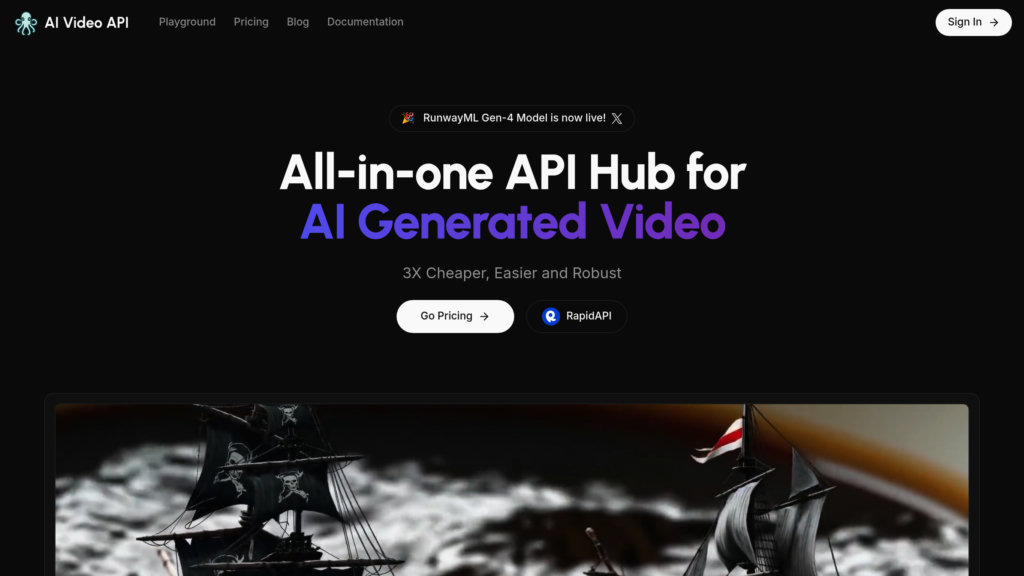 AI Video API screenshot