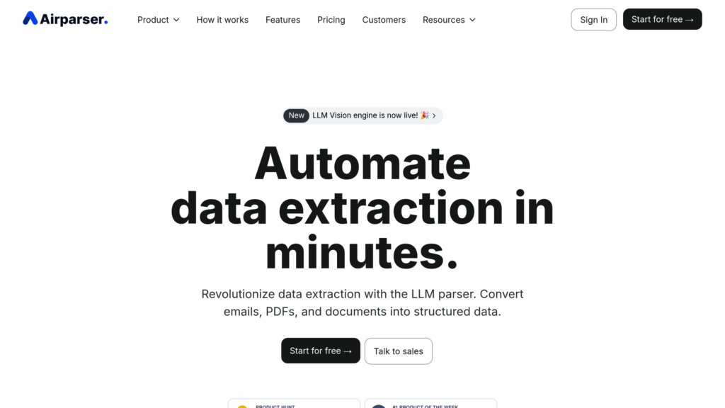 Airparser screenshot