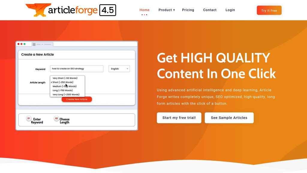 Article Forge screenshot