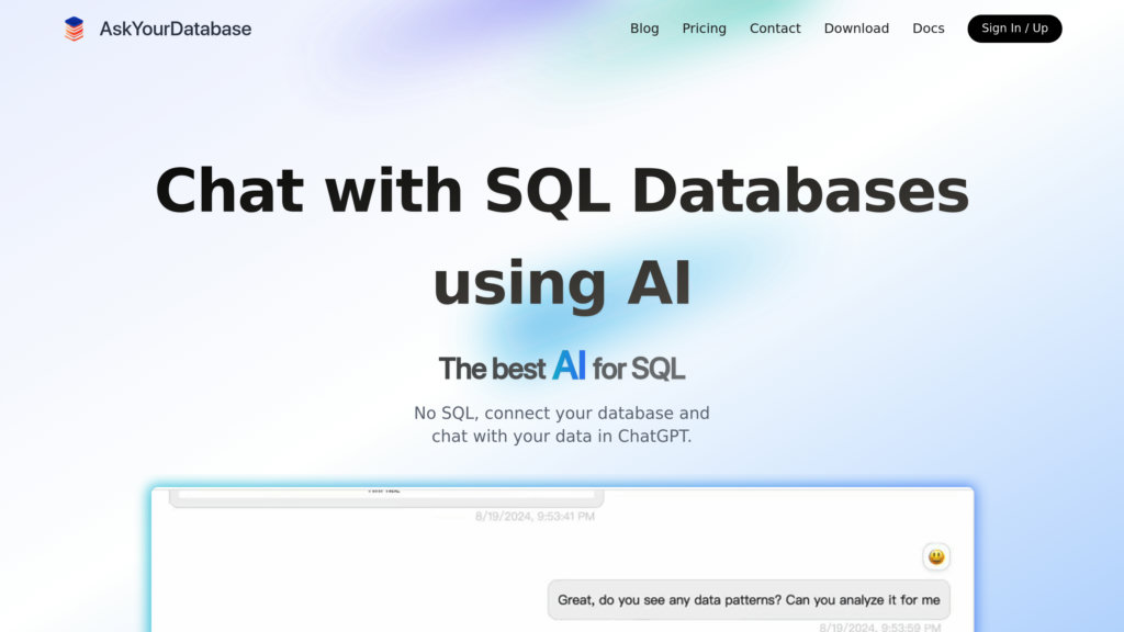 AskYourDatabase screenshot