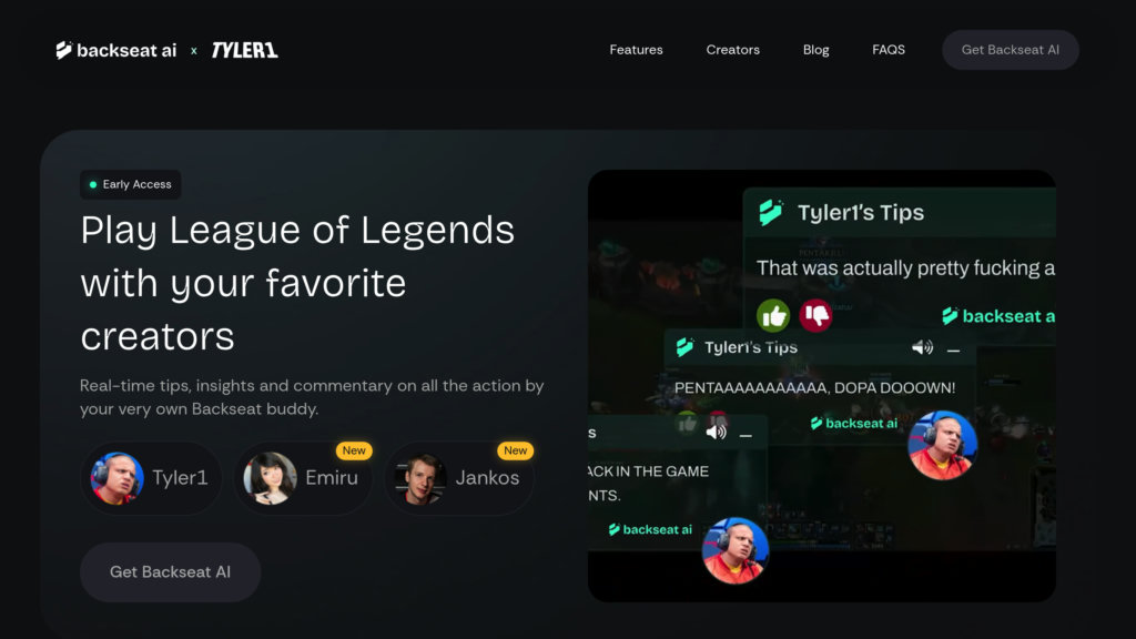 Backseat AI by Tyler1 screenshot
