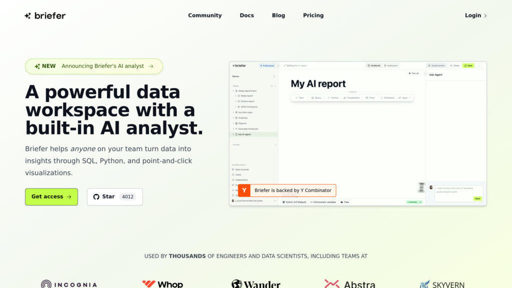 Briefer screenshot