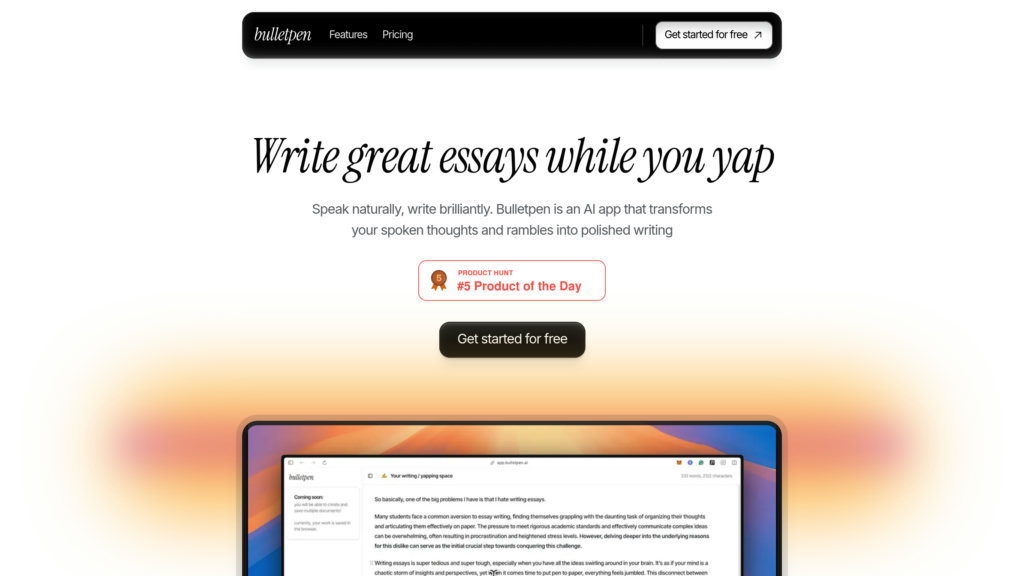Bulletpen screenshot