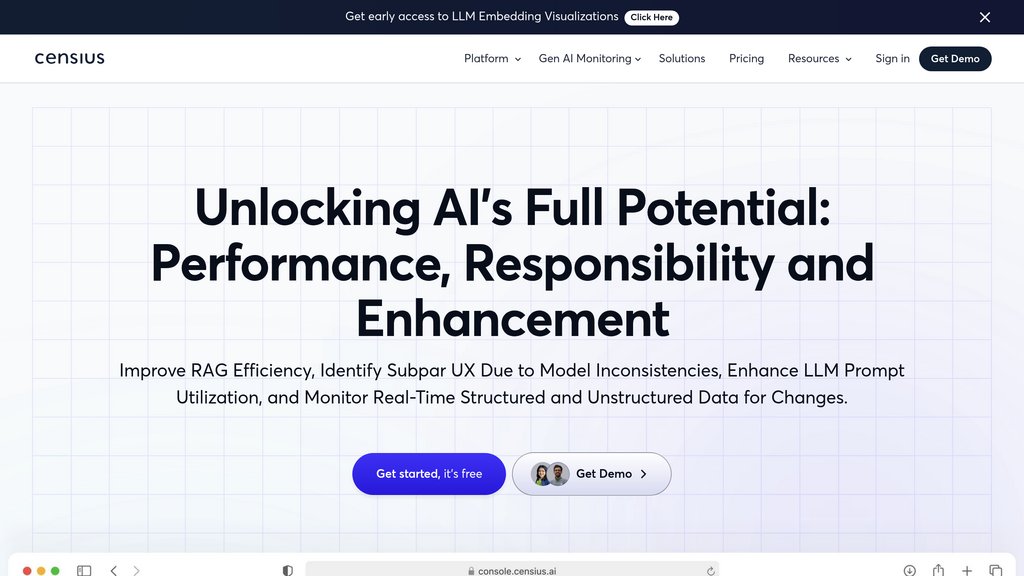 Censius AI Observability Platform screenshot