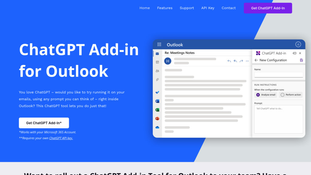 ChatGPT Add-in for Outlook screenshot
