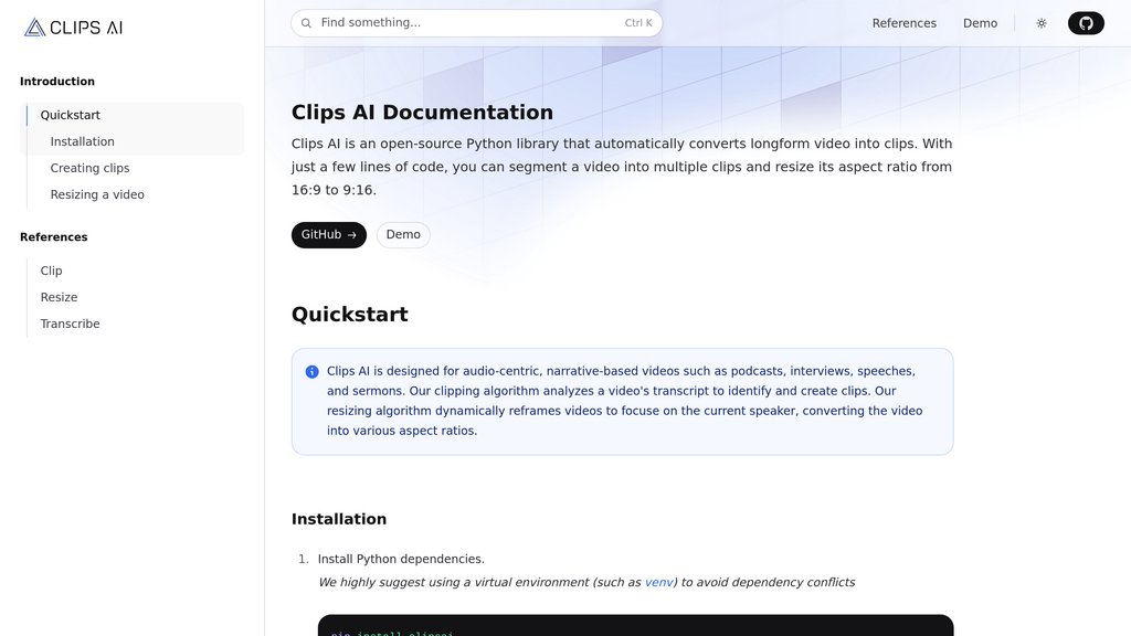 Clips AI screenshot