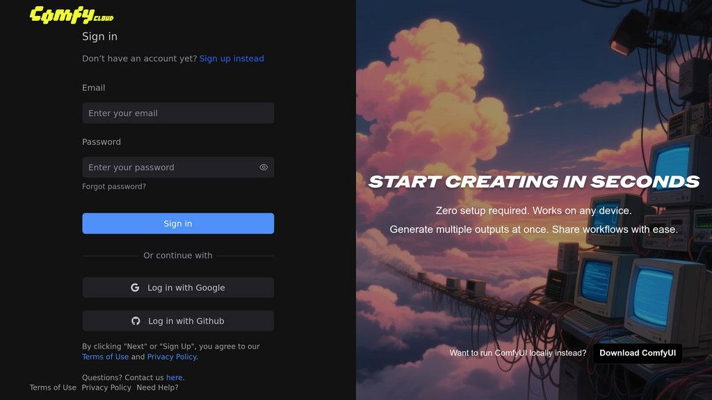 Comfy Cloud screenshot