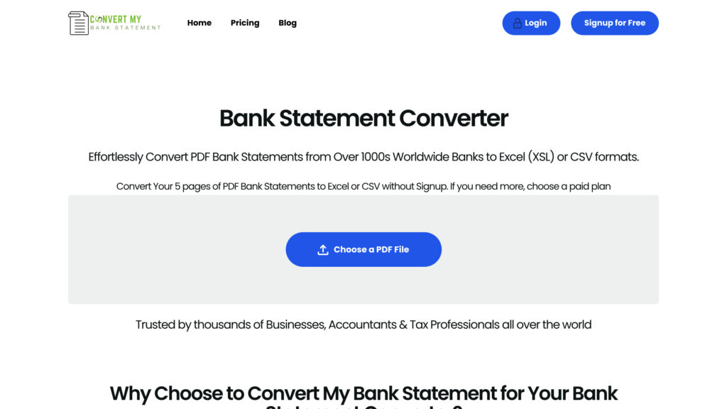 Convert My Bank Statement screenshot