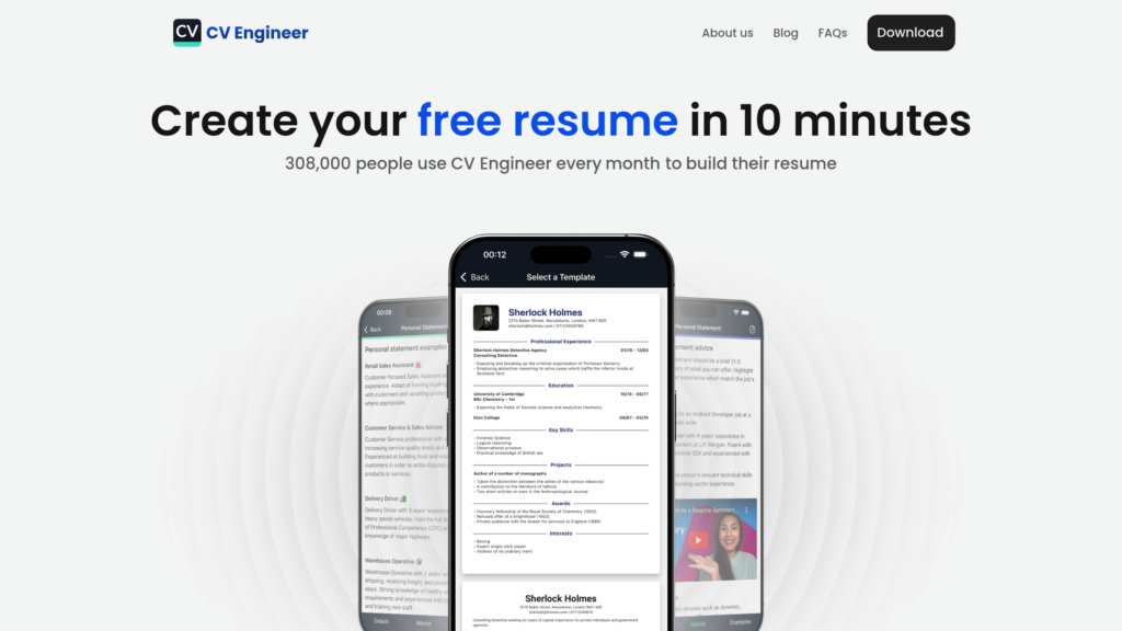 CV Engineer screenshot