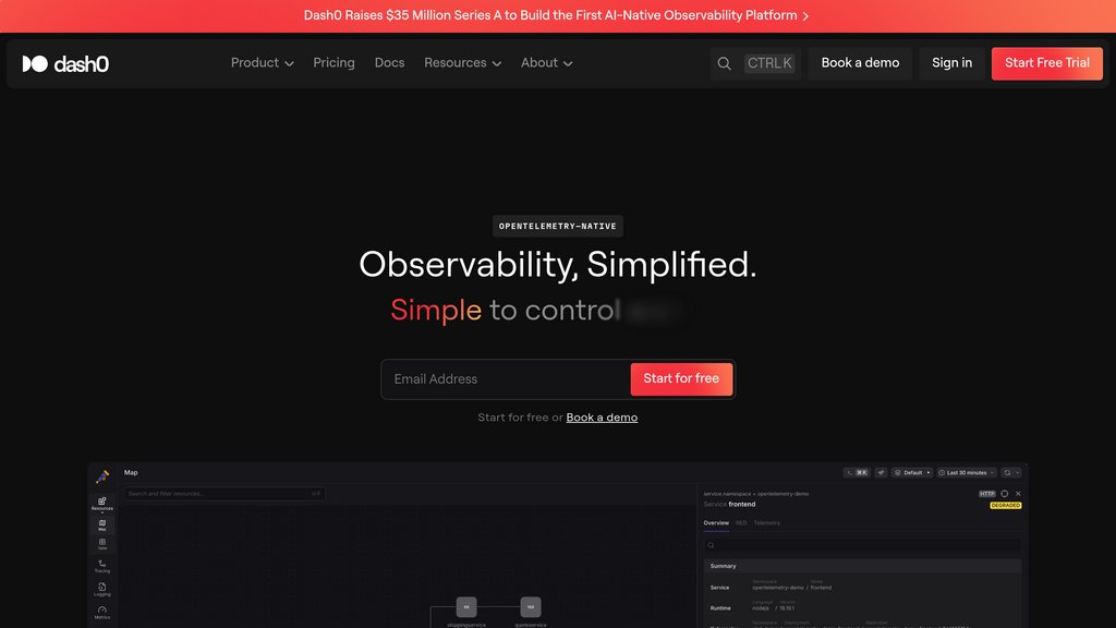 Dash0 screenshot