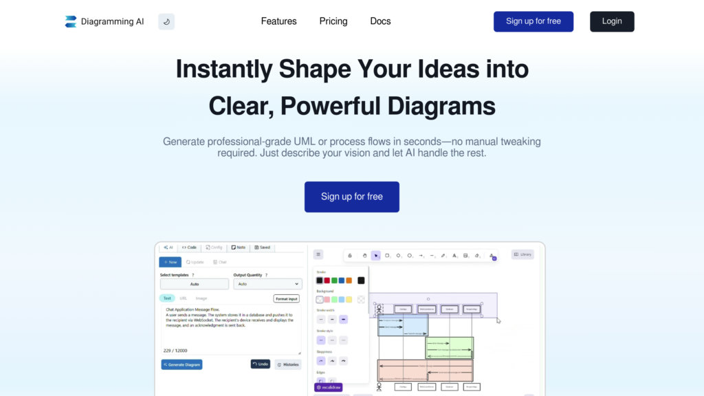 Diagramming AI screenshot