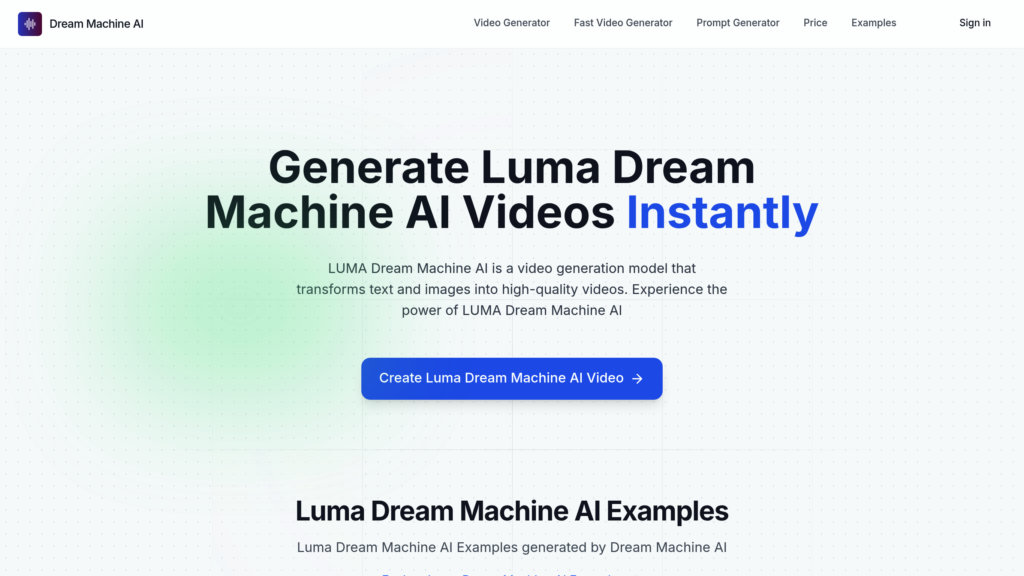 Dream Machine AI screenshot
