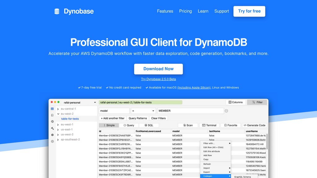 Dynobase screenshot