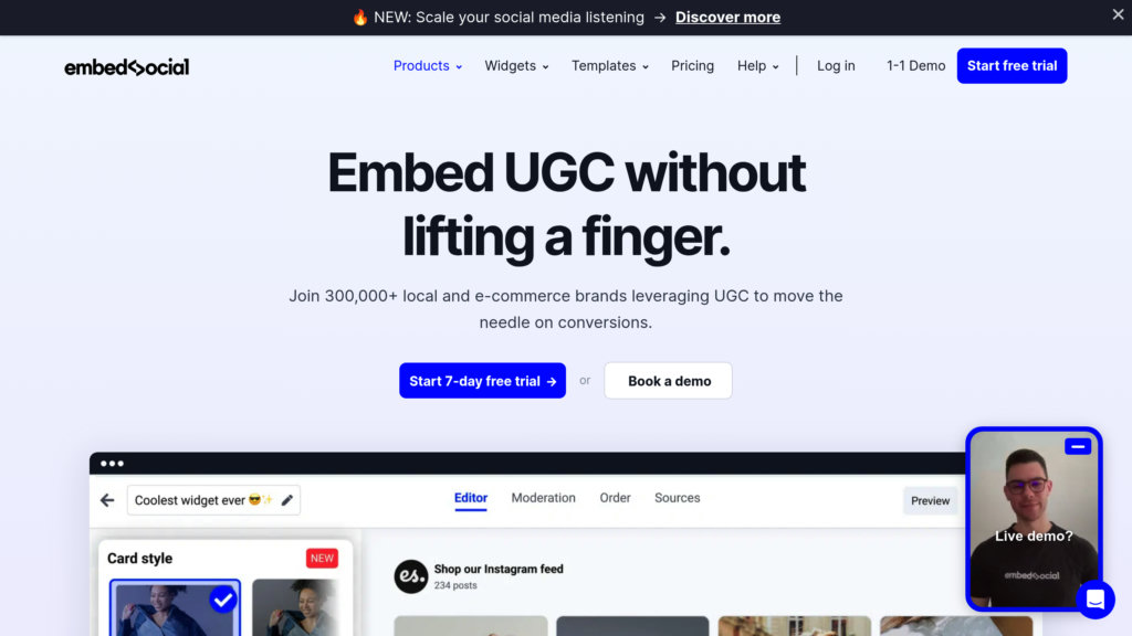 EmbedSocial screenshot
