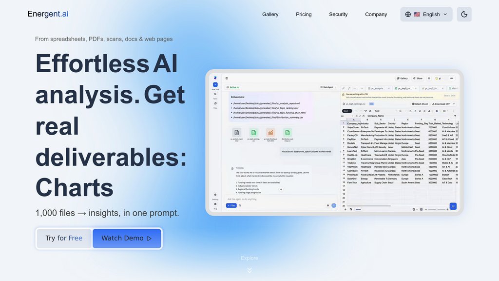 Energent.ai screenshot