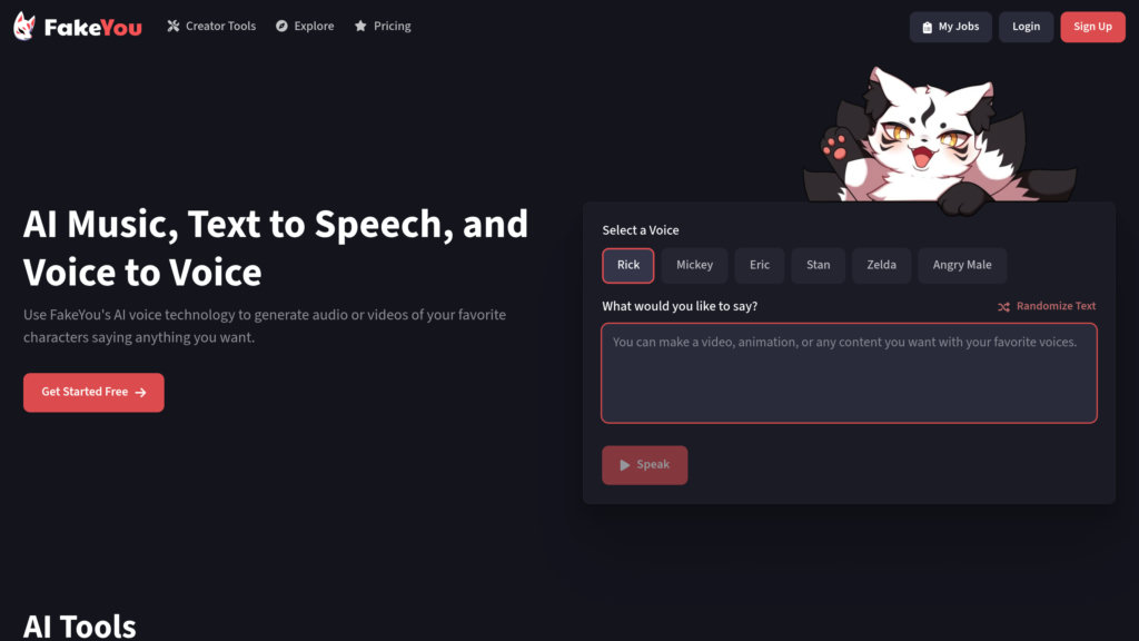 FakeYou screenshot