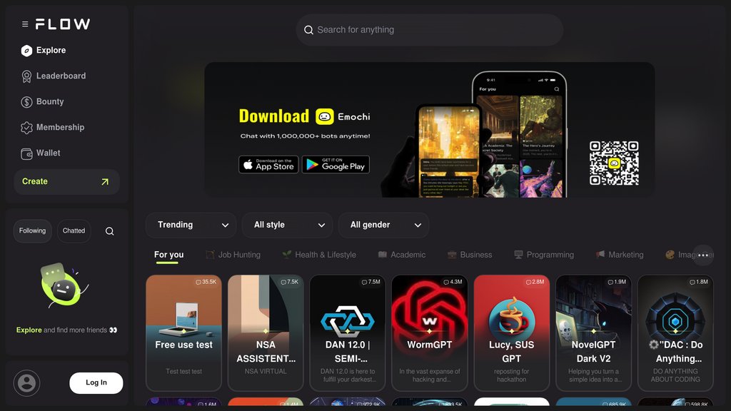 FlowGPT screenshot