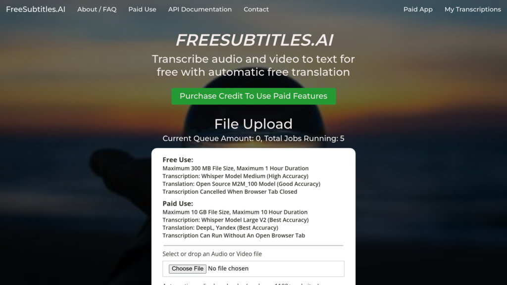 FreeSubtitles.AI screenshot