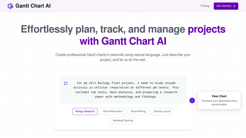 Gantt Chart AI screenshot