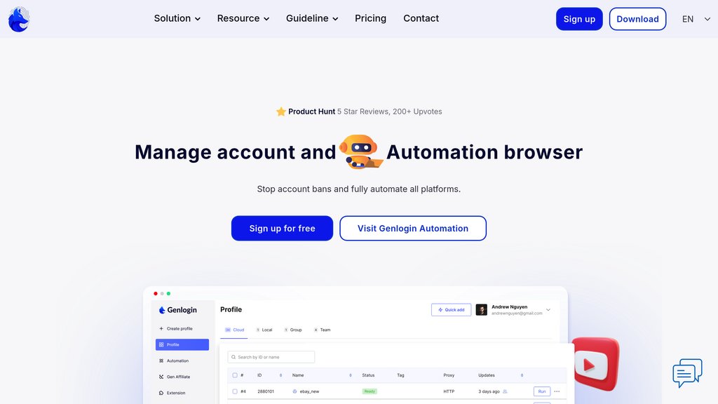 Genlogin screenshot