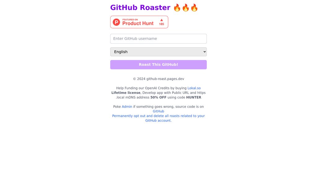 GitHub Profile Roast screenshot