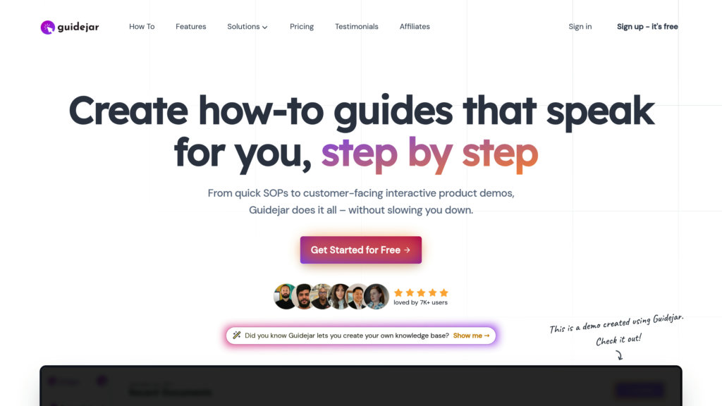 Guidejar screenshot