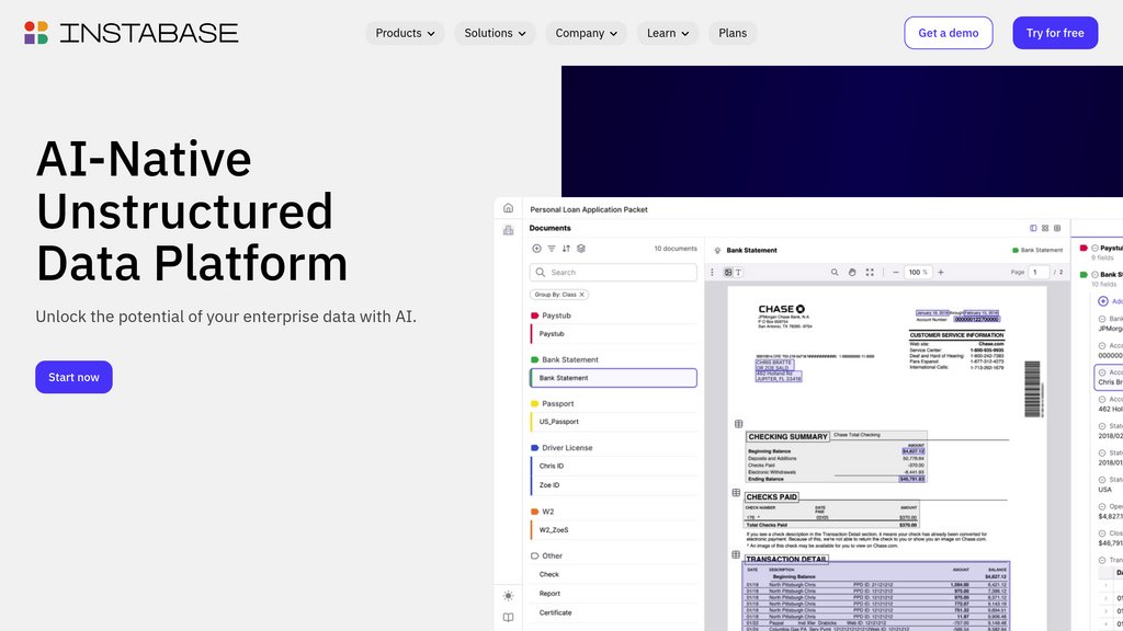Instabase screenshot