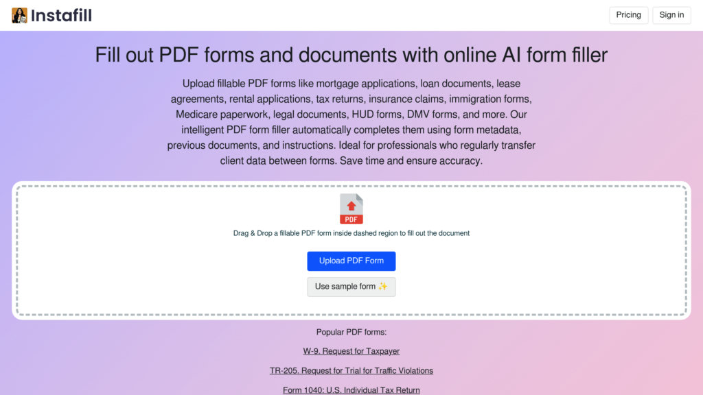 InstaFill AI screenshot