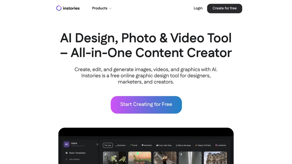 Instories screenshot