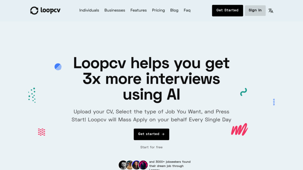 Loopcv.pro screenshot