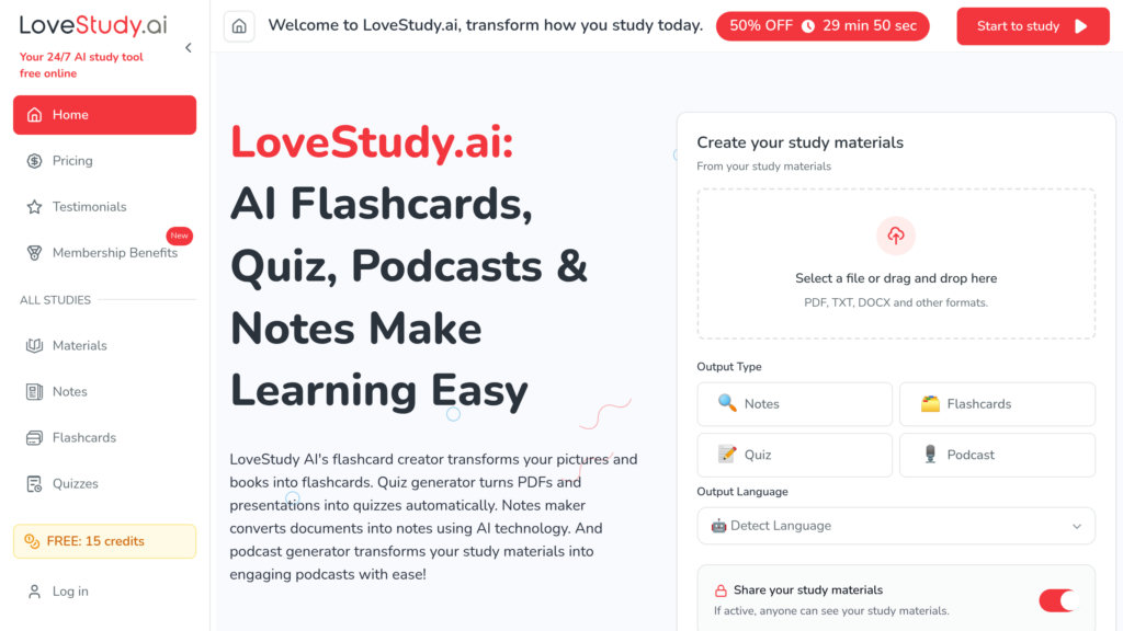 LoveStudy.ai screenshot