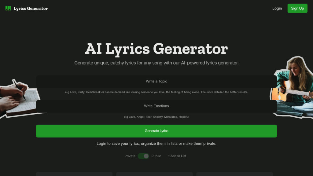 Lyrics Generator screenshot