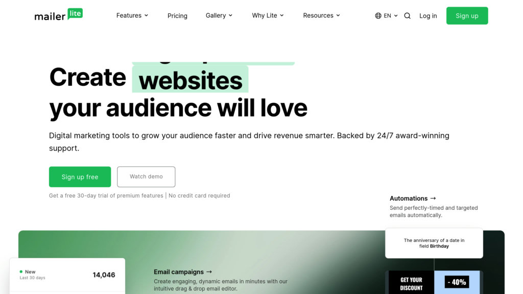 MailerLite screenshot