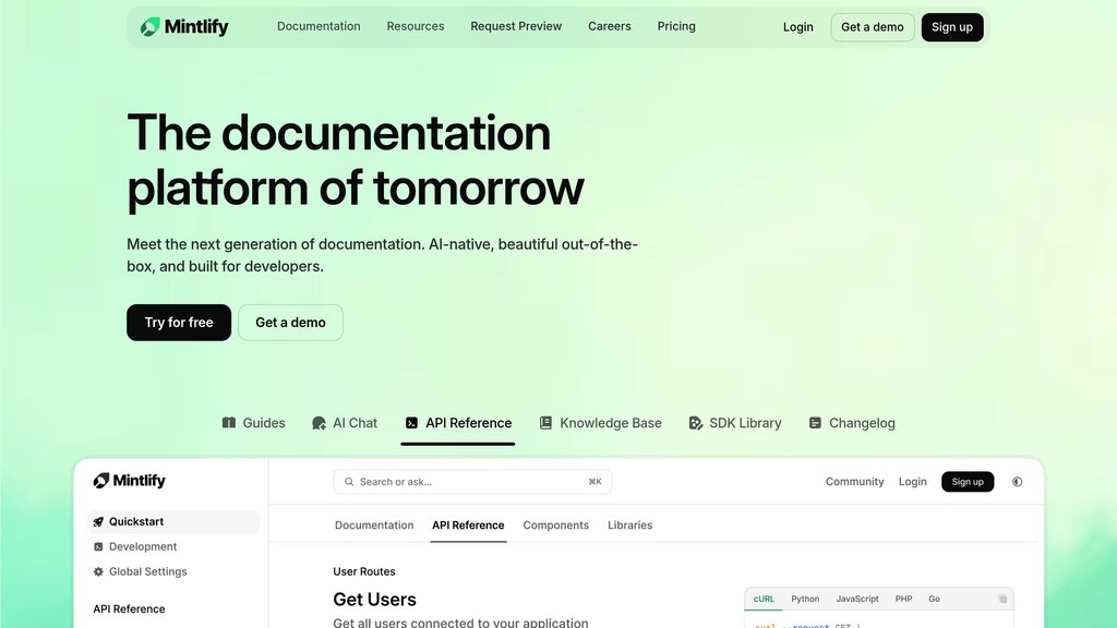 Mintlify screenshot
