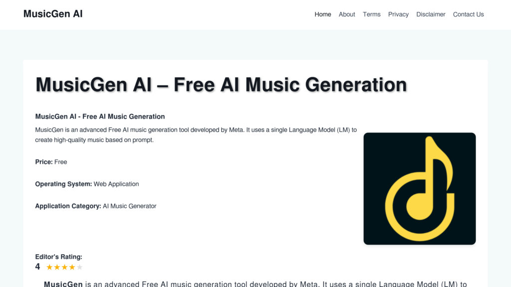 MusicGen AI screenshot