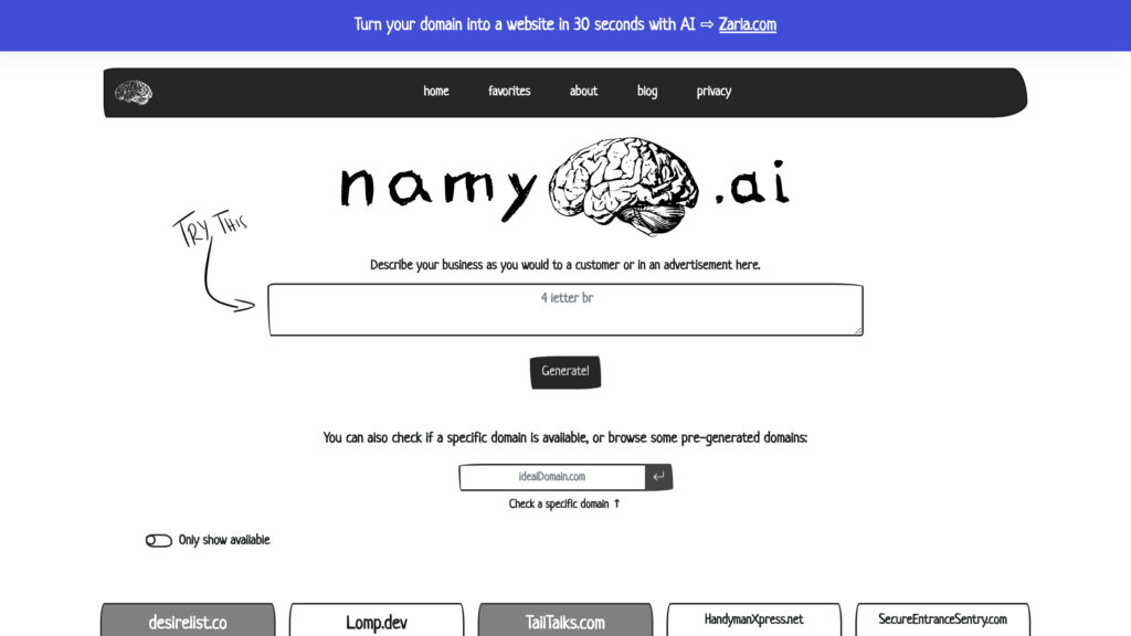 Namy.ai screenshot