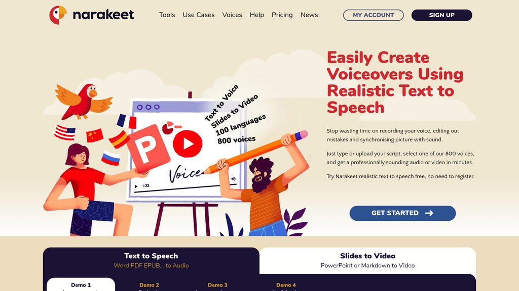 Narakeet screenshot