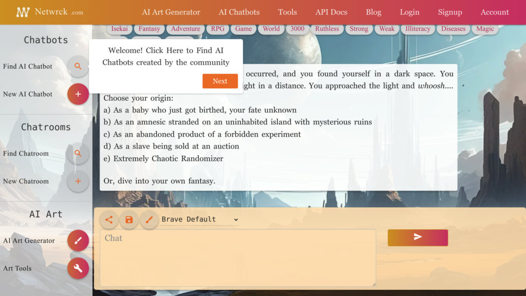Netwrck AI Chat screenshot