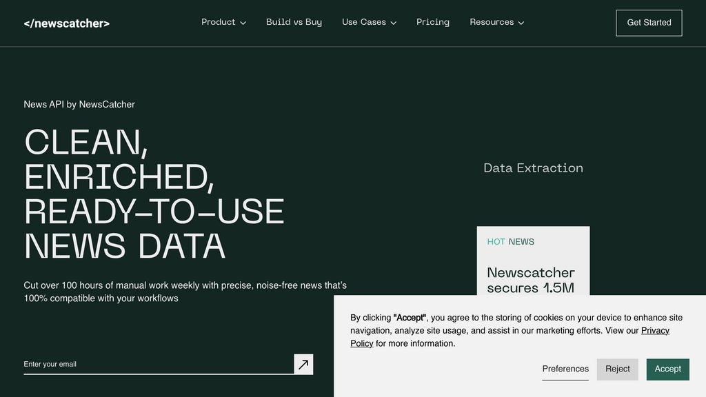 NewsCatcher API screenshot