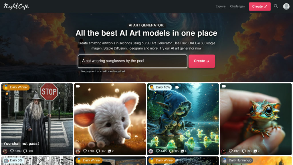 NightCafe Studio screenshot