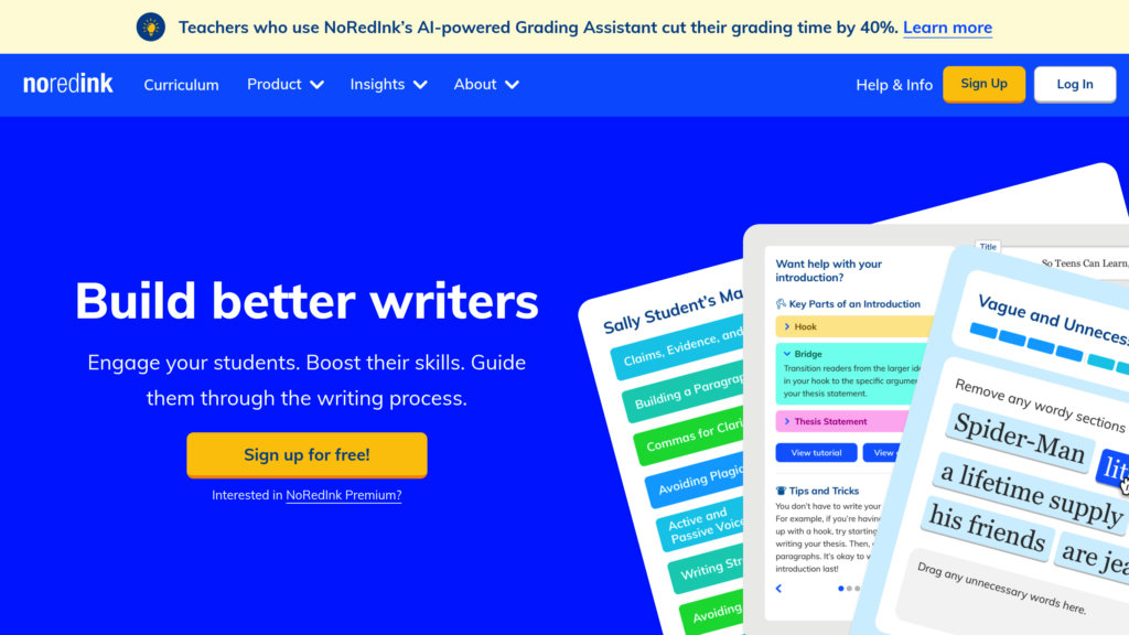 NoRedInk screenshot