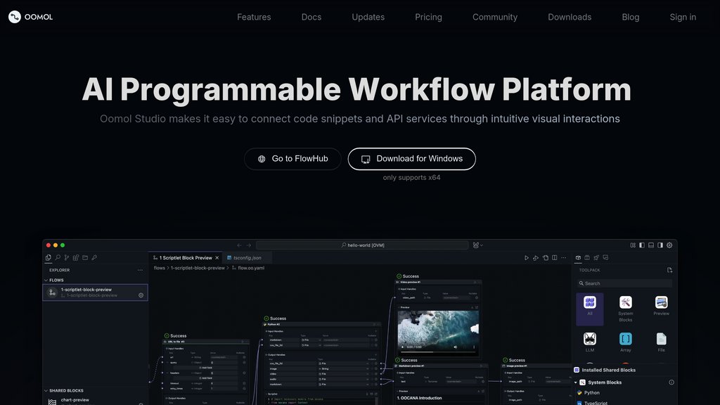 OOMOL Studio screenshot