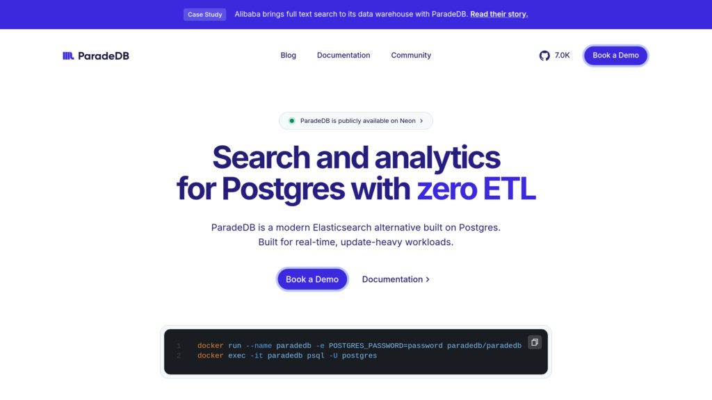 ParadeDB screenshot