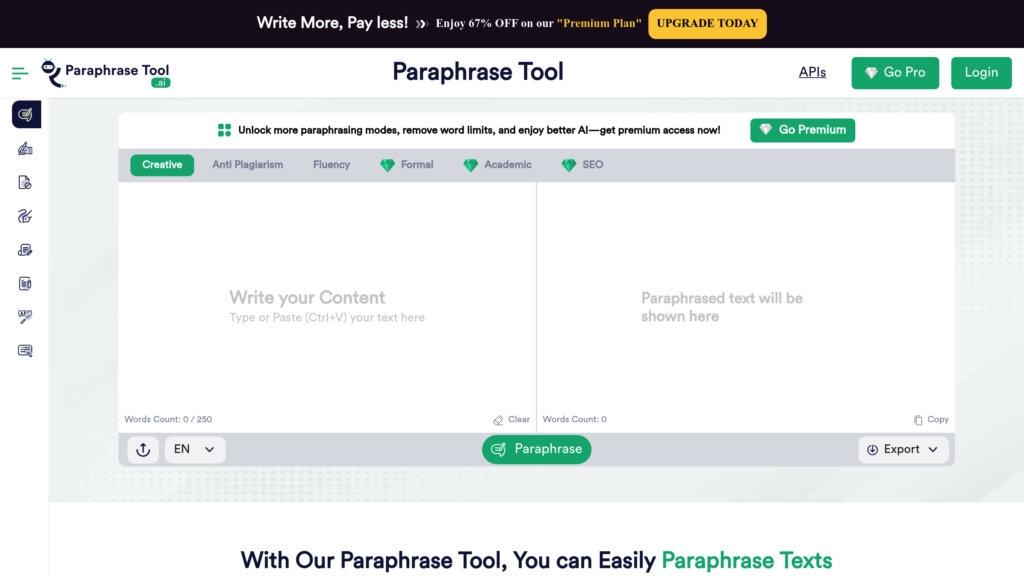 ParaphraseTool.ai screenshot