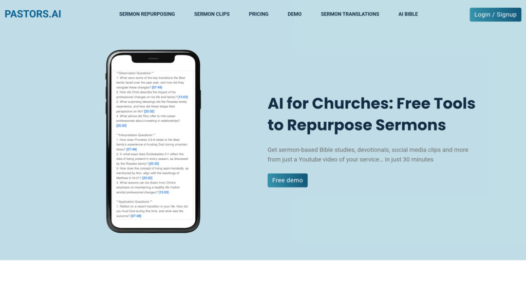 Pastors.ai screenshot