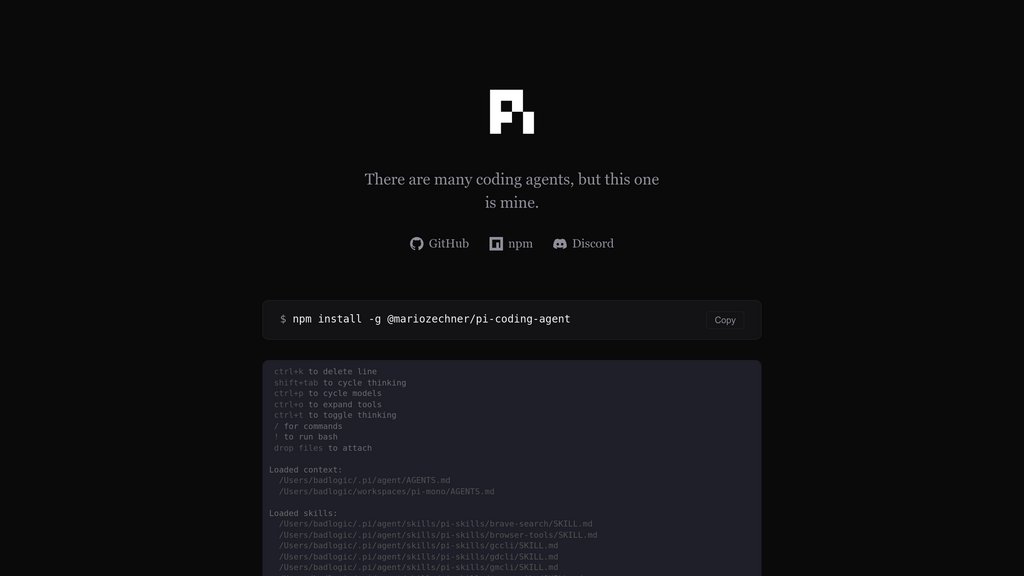 Pi Coding Agent screenshot