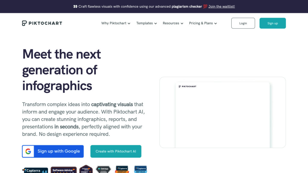 Piktochart screenshot