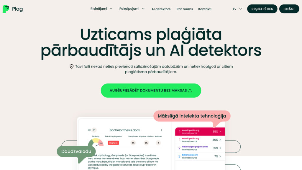 Plag.lv screenshot