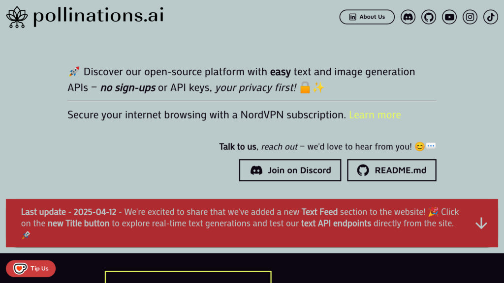 Pollinations screenshot